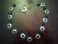 Band New Sterling Silver Set (Necklace + Bracelet) with Onyx