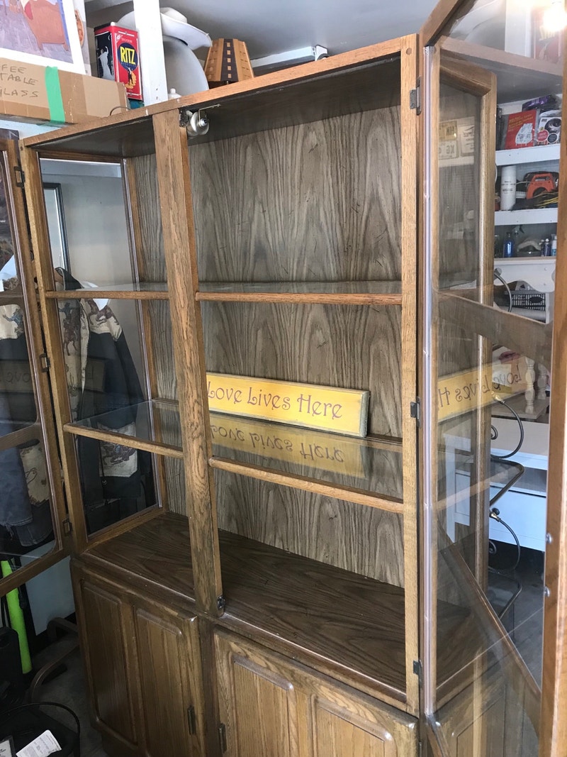 Display with Light and Glass shelves Hutches & Display Edmonton Kijiji