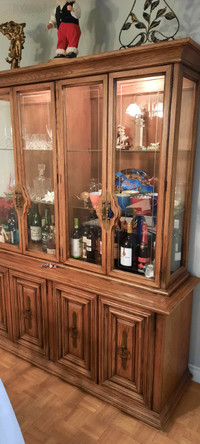Vintage china cabinet with hutch