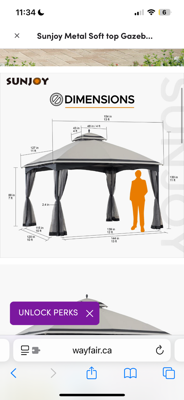 BNIB - Grey gazebo Soft-top 10.5x13ft in Other in Oakville / Halton Region - Image 4