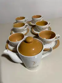 Tim Hortons Teapot and 6-Cup & Saucer Set