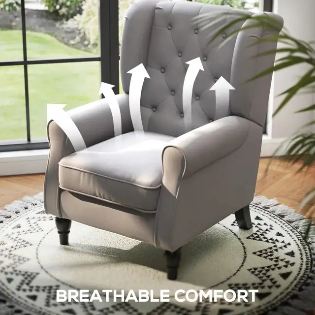 Fabric Accent Chair, Button Tufted Armchair, Upholstered Modern  in Chairs & Recliners in Markham / York Region - Image 6