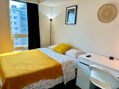 A bright and fully furnished private room is available now at 561 Sherbourne St. - Fully furnished b...