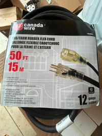 Canada Wire 50Ft / 15M Outdoor Rubber Flex Cord – New