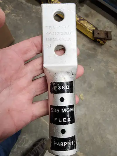 Burndy YAV535T2NLB Lugs for sale 535 kcmil/MCM, (2) 1/2" holes. Flared for DLO, Shipboard Marine, We...