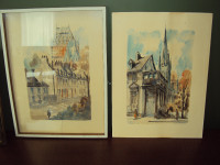 2 Watercolours of Quebec City 1964 - 15” x 20”