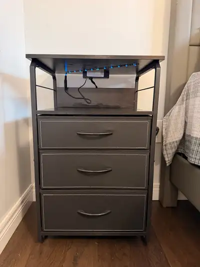 3-Drawer Nightstand with LED Lights ( 2 nightstands), View more