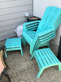 Stackable Lawn Chairs and Foot Stools