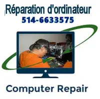 Réparation d'ordinateur à domicile prix fixe 60$