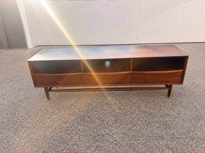 Article Lenia 63” Walnut Media Unit / TV Stand. Like New, View more