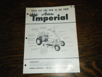 Ariens Imperial Lawn Tractor Parts List and How to use Manual