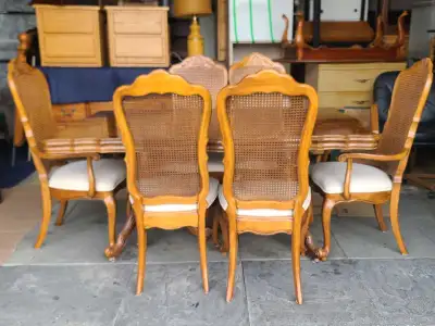 French Provincial Dining Set - Extendable Table & 6 Back Chairs, View more