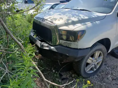 I have a 2008 tundra aftermarket bumper, headlights and grill the bumper would need paint the headli...