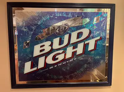 Bud Light Mirror 32 1/2" x 26 1/2" Pick up only in Prince Albert just south of Port Perry off of Sim...