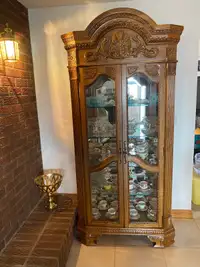 Mennonite made curio cabinet 