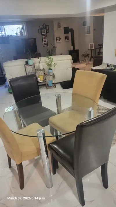 Dining set with 4 chairs, View more