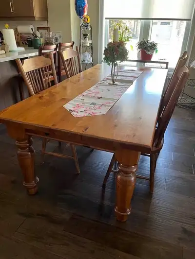 Solid pine dining set, View more