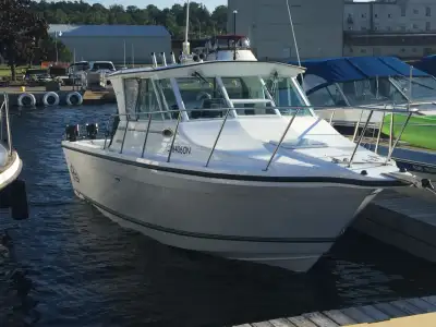 28 feet long , Excellent Condition, Big water boat with very Beamy Deck with deep sides. Walleye, Sa...