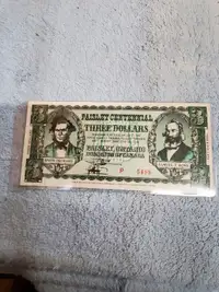 1974 Paisley Three Dollar Note