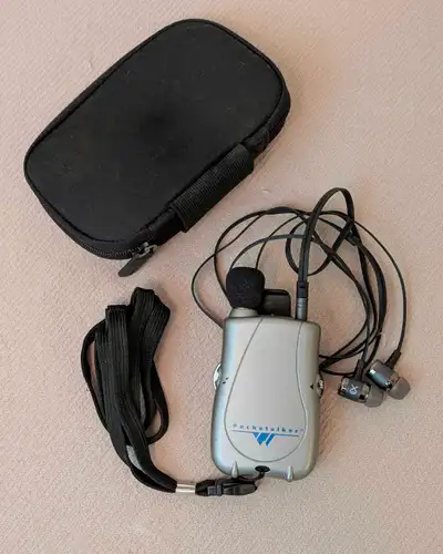 Pocketalker PKT D1 sound amplifier and Quality earbuds, View more
