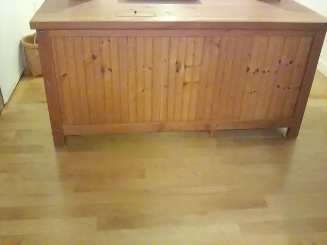 Solid Pine Desk w/ Keyboard Tray & Cupboard