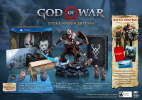 God of War Stone Mason Edition PS4 + DLC code New/Sealed