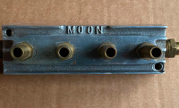 MOON 4 Carb Polished Aluminum FUEL BLOCK Finned Hot Rod Drag