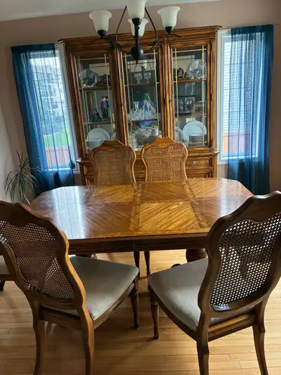 Oak dining room, hutch and buffet, View more