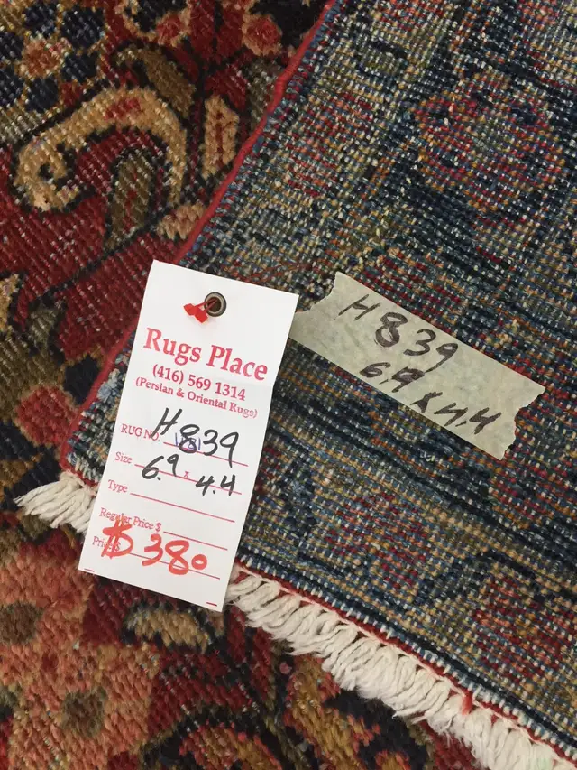 Handmade Wool Vintage Persian Rug,6.9 x 4.4 ft, red.pink, gray in Rugs, Carpets & Runners in Markham / York Region - Image 5