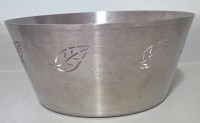 GRAEWE Bowl Stainless Steel with Leaf Pattern - 9" Diameter x 4"