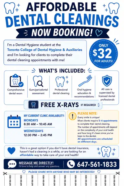 Affordable Dental Cleanings! Booking now :) , View more