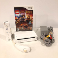 NINTENDO WII RVL-001 CONSOLE W/ CONTROLLERS CABLES & LEGO GAME