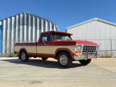 Finished in the classic orange and cream two tone, this ’78 Ranger Lariat is powered by a 351 V8 pai...