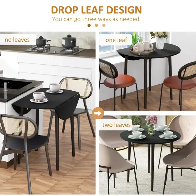 Folding Dining Table, Round Drop Leaf Kitchen Table for Small  in Dining Tables & Sets in Markham / York Region - Image 4