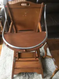 Vintage Wooden High Chair that converts to a Child’s Desk