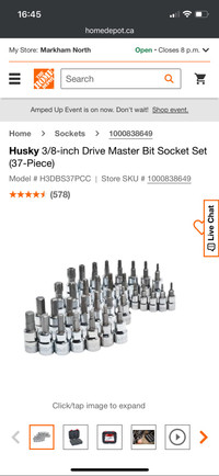 Husky 3/8 Master Bit Socket Set 37 Piece