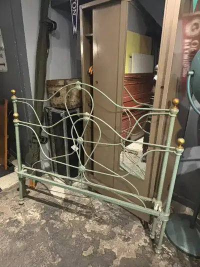 Antique Iron ¾ Size Bed Frame, View more