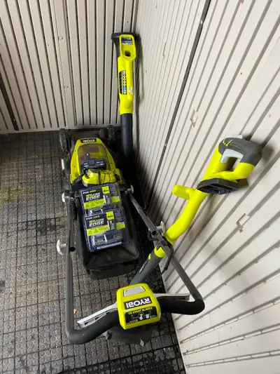 RYOBI 18V ONE + 2-Tool Yardcare kit With 13” Push Lawnmower., View more