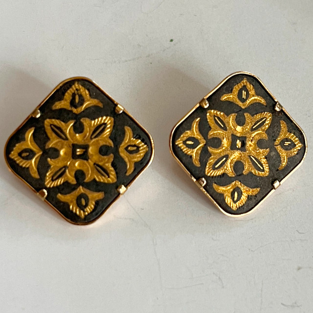 Vintage MCM Damascene Clip on Earrings in Jewellery & Watches in City of Toronto