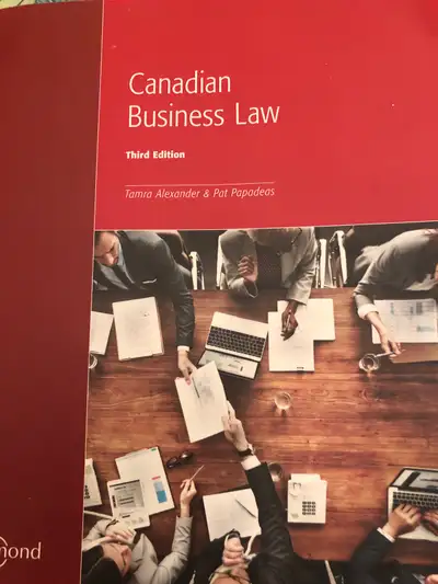I'm offering the Canadian Business Law Third Edition textbook. As you can see in the photos, it is i...