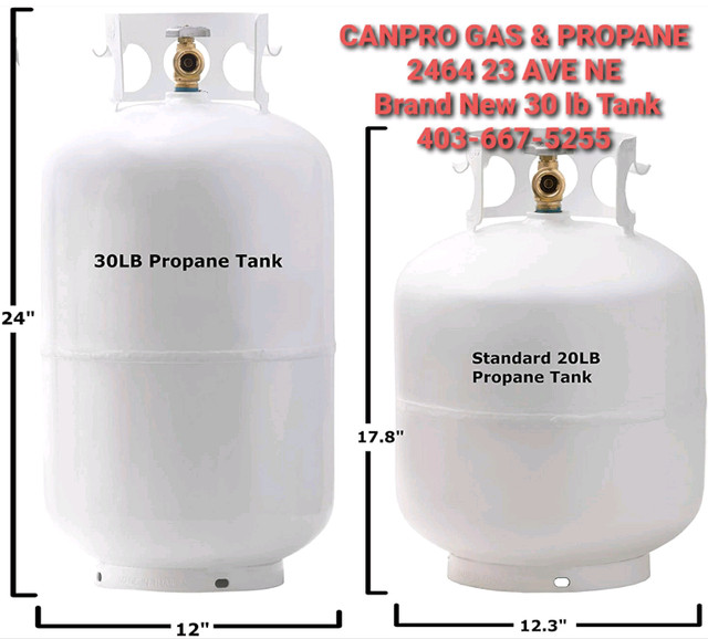 30 lb * NEW EMPTY * Propane Tank Bottle RV OPEN 7 DAY - $29 FILL in RVs & Motorhomes in Calgary