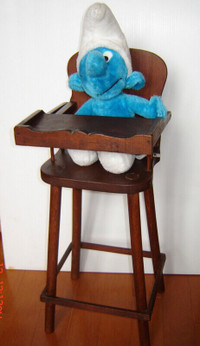 Beautiful Antique Handcrafted Doll's High Chair