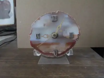small rock slab clock with stand (battery operated and working), View more