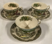 6 JOHNSON BROTHERS “THE FRIENDLY VILLAGE” CUP AND SAUCER SETS