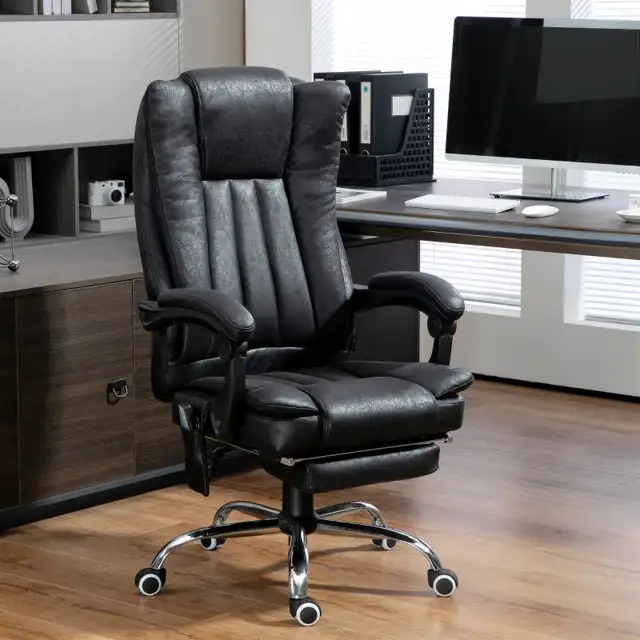 Office Chair，Vibration Massage Chair Micro Fiber Recliner in Chairs & Recliners in Markham / York Region - Image 2