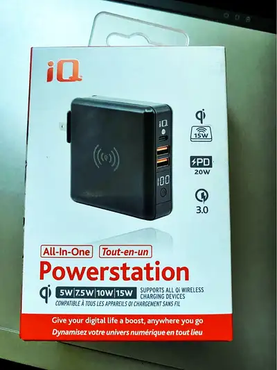 BRAND NEW! iQ All in One Power Station – Black $40, View more