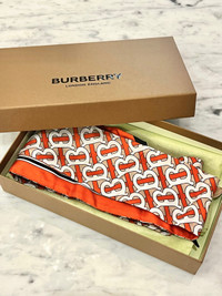 Authentic like New Burberry silk scarf with box 