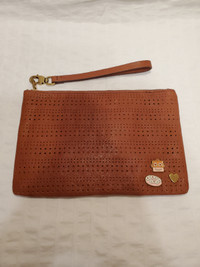 Fossil wrist bag/purse brown color