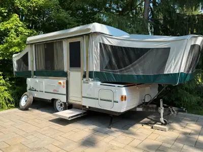 1999 Nevada Grand Tour Series Tent trailer Cassette toilet, indoor shower (shower curtain not shown...