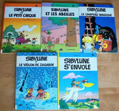 Lot de 5 Albums SIBYLLINE par Raymond MACHEROT 9 * SIBYLLINE et le chapeau magique / 1983 10 * SIBYL...